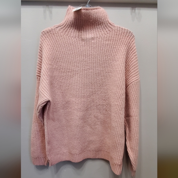 STYLE & CO Pink Chunky Turtleneck Sweater - Picture 3 of 9